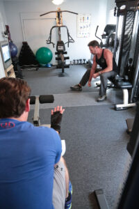 personal trainer instructing